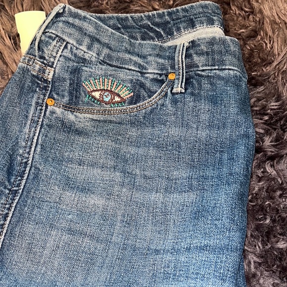 NWT Mother Denim High Waisted Double Looker Ankle Fray, Fruit Carts Size 32 $248 - Picture 1 of 7